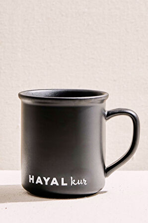 "Hayal Kur" Siyah Beyaz Seramik Kupa