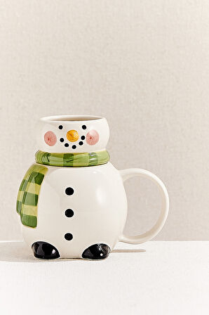 Snowman Seramik Demlikli Kupa