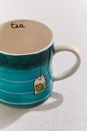 Tea Break Seramik Kupa Mavi Beyaz