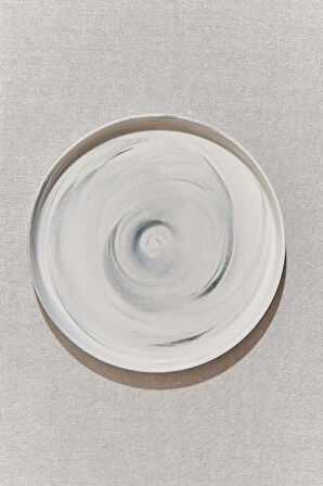 Marble Porselen Yemek Tabağı Gri