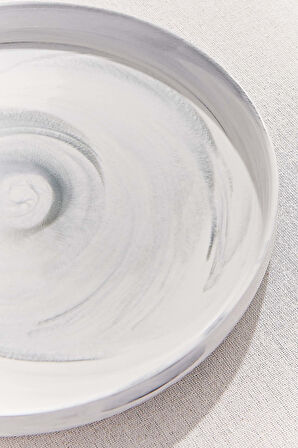 Marble Porselen Yemek Tabağı Gri
