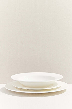 Blank 2 Porselen Pasta Tabağı Beyaz