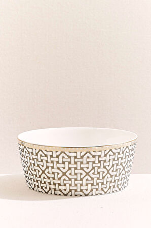 Kahve Link Porselen Servis Kase Krem Kahve