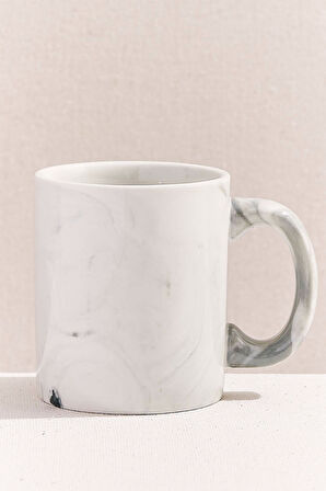 Marble Porselen Kupa Beyaz 