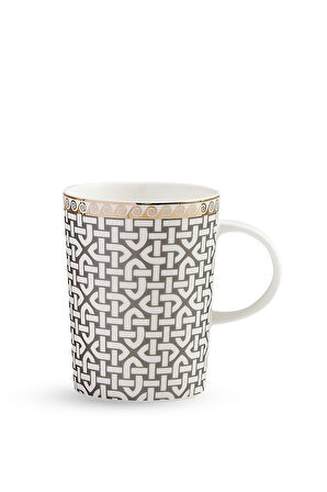 Kahve Link Porselen Kupa Krem Kahve