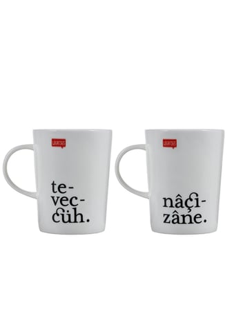 Teveccüh & Naçizane Porselen Kupa Seti 2'li