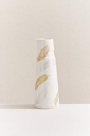 Feather Porselen Karaf Sarı Beyaz