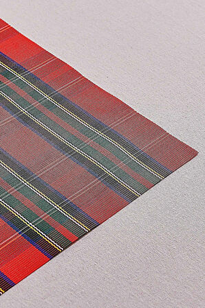 Ekose Amerikan Servis Yeşil Kırmızı