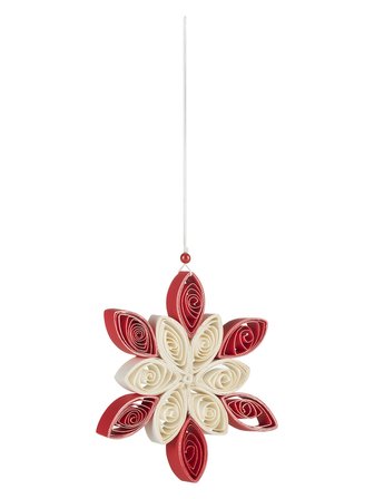 Kırmızı Snowflake 4 Dekoratif Süs