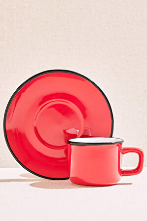 Electrum Seramik Espresso Fincanı Kırmızı