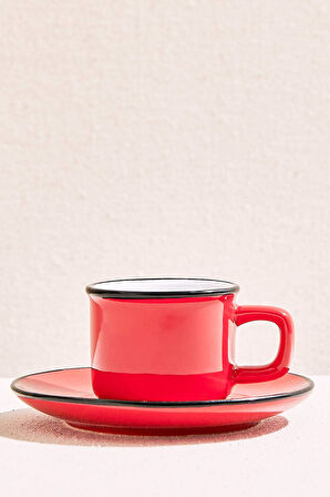 Electrum Seramik Espresso Fincanı Kırmızı
