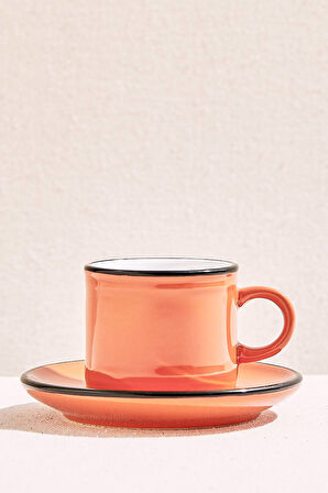 Electrum Turuncu / Bej Seramik Espresso Fincanı