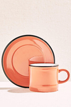 Electrum Turuncu / Bej Seramik Espresso Fincanı
