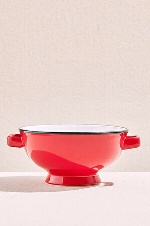 Electrum Seramik Yuvarlak Servis Kasesi 15x7 cm Kırmızı