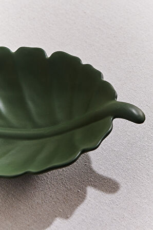 Leaf 1 Seramik Dekoratif Tabak M