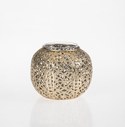 Ajur Metal Tealight Mumluk S Gold