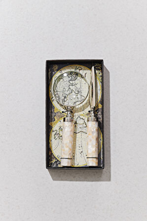 Atlas Büyüteç Zarf Acacagı Seti Sedef