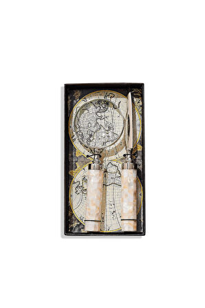 Atlas Büyüteç Zarf Acacagı Seti Sedef