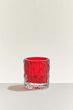 Kabuk Tealight Mumluk 7 cm Kırmızı