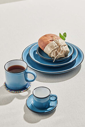 Electrum Seramik Mini Tabak Çelik Mavi