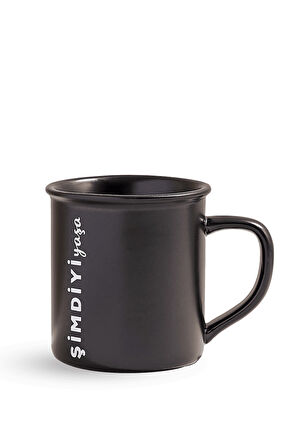 Şimdiyi Yaşa Siyah Seramik Kupa 370 CC