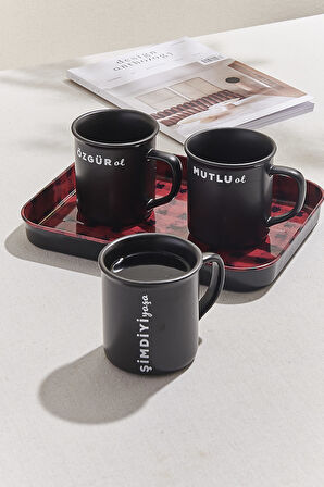 Şimdiyi Yaşa Siyah Seramik Kupa 370 CC