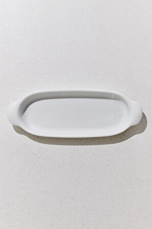 Organic Porselen Oval Fırın Kabı 41 cm Beyaz