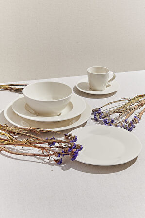 New York Krem Rengi Porselen Çukur Tabak