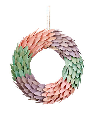 Çelenk / Kapı Süsü 43 cm Pembe