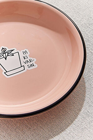 Hisli Şeyler Saksı Tabak Açık Pembe