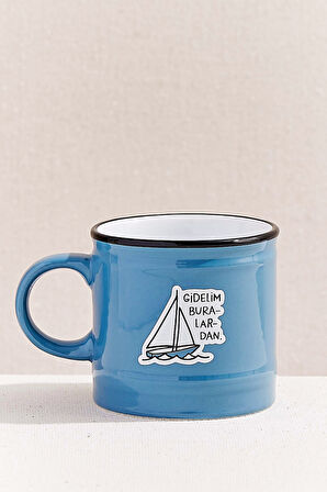 Hisli Şeyler Yelkenli Kupa Mavi