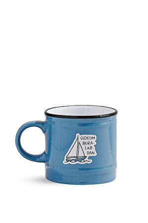 Hisli Şeyler Yelkenli Kupa Mavi