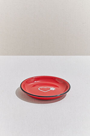 Hisli Şeyler Kalp Tabak Kırmızı