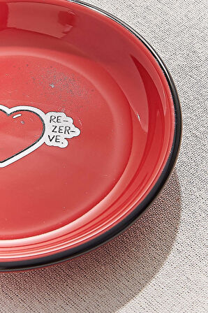 Hisli Şeyler Kalp Tabak Kırmızı