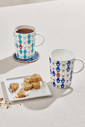 Bereket 2 Porselen Kupa Lacivert