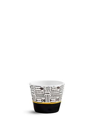 Siyah Beyaz Tribe 3 Seramik Espresso Bardağı