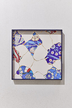 Kintsugi Tepsi Kobalt 35x35 Cm
