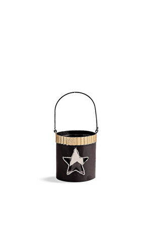 Yıldız Askılı Tealight Mumluk Siyah