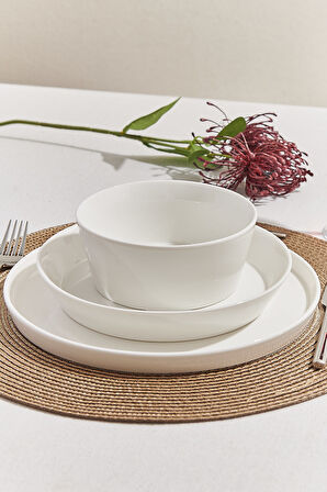 Solid Beyaz Porselen Çukur Tabak