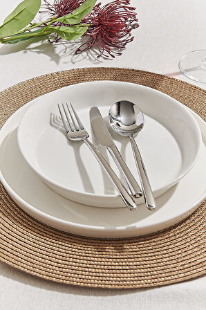 Solid Porselen Yemek Tabağı Beyaz