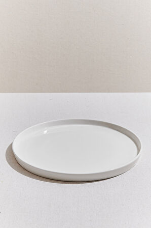 Solid Porselen Yemek Tabağı Beyaz