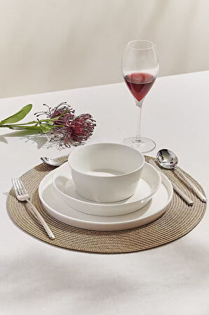 Solid Porselen Salata Kase Beyaz 14 cm