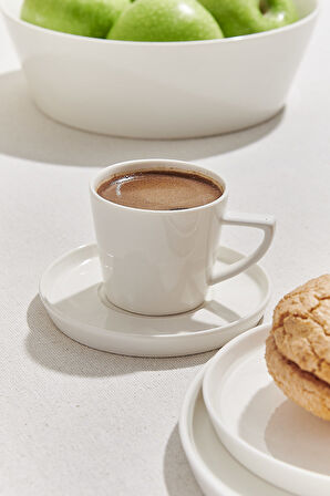 Solid Porselen Espresso Fincanı Beyaz