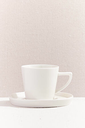 Solid Porselen Espresso Fincanı Beyaz