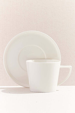 Solid Porselen Çay Fincanı Beyaz