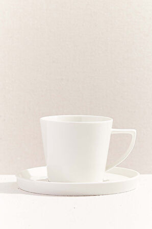 Solid Porselen Çay Fincanı Beyaz