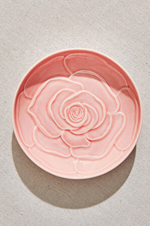 Rose Seramik Pasta Tabağı Pembe