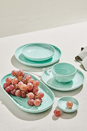 Rose Seramik Çukur Tabak Yeşil