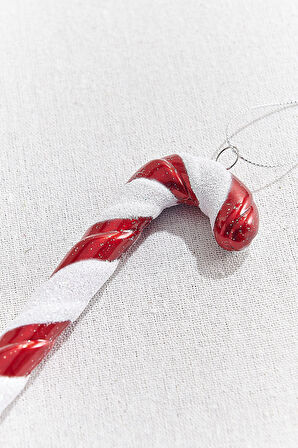 Baston Şeker Ağaç Süsü Kırmızı Beyaz