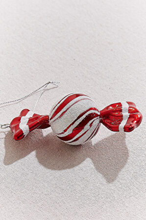 Candy Ağaç Süsü Kırmızı Beyaz